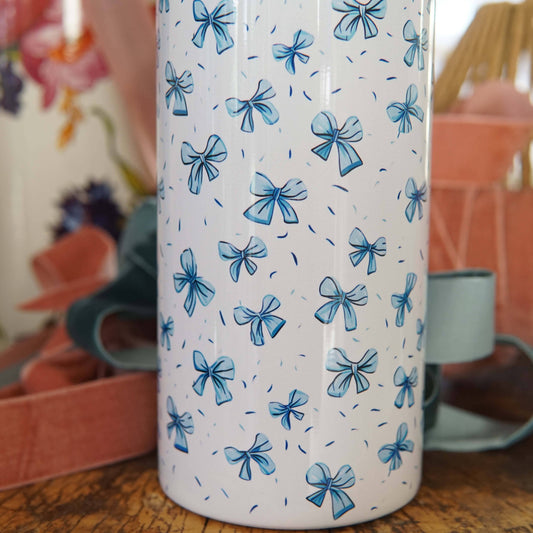 Bonnie Blue Bow Stainless Steel Skinny Tumbler