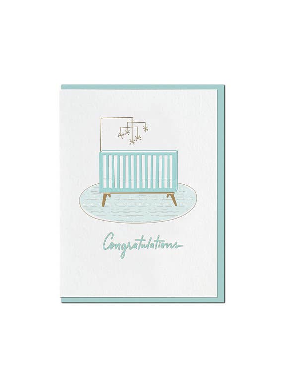 Mid Century Crib Greeting Card