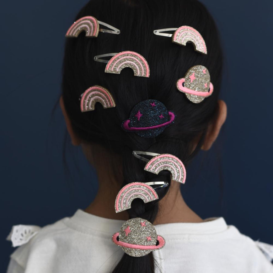 Barrettes arcs-en-ciel - Pastel rose