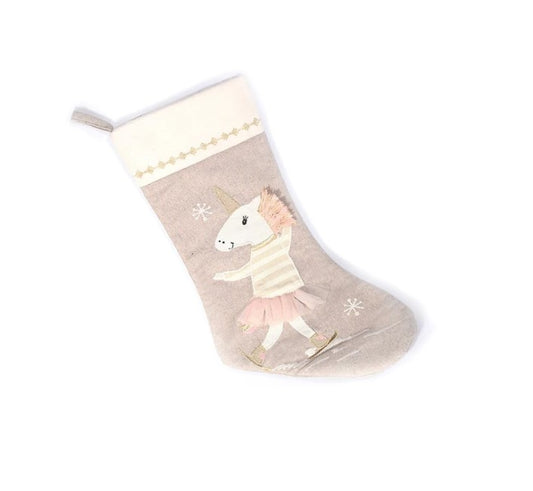 Skating Unicorn Christmas Stocking