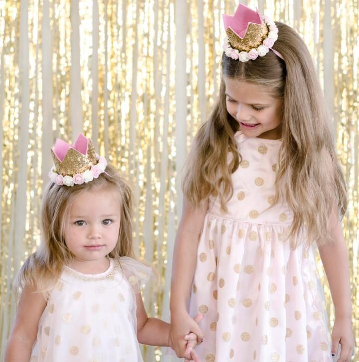 Gold Blush Flower Crown and Birthday Crown - Addison Lane