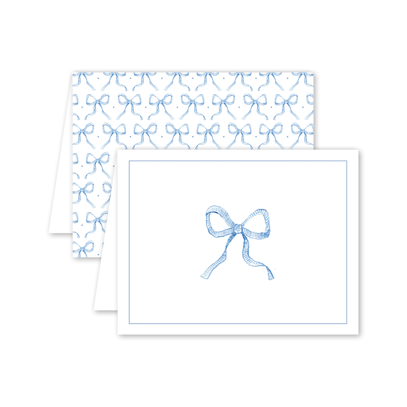 Blue Bow Greeting Card