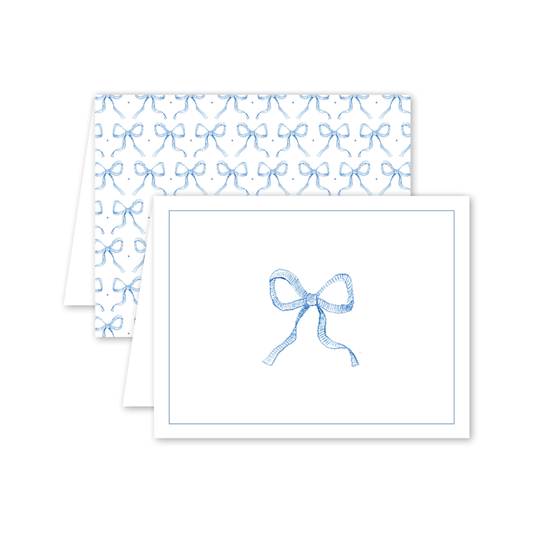 Blue Bow Greeting Card