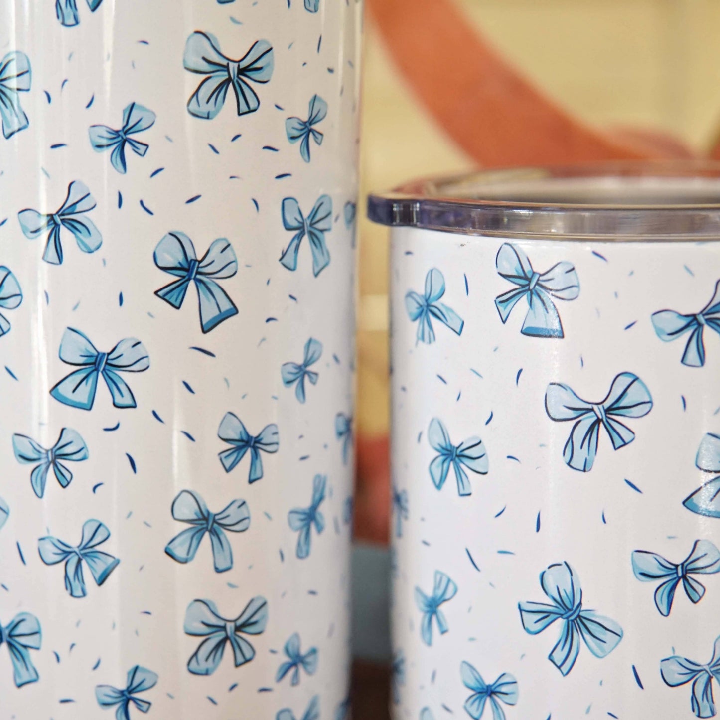 Bonnie Blue Bow Stainless Steel Skinny Tumbler