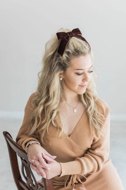 Delora Bow Barrette- Coffee