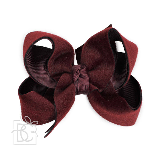 Burgandy Wine Fur Bow