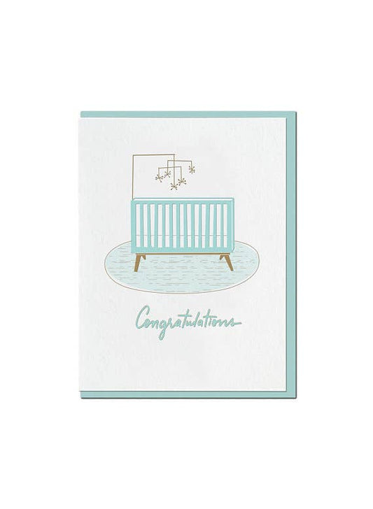 Mid Century Crib Greeting Card