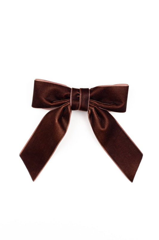 Delora Bow Barrette- Coffee