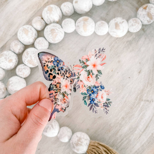 Spring Floral Butterfly Vinyl Sticker