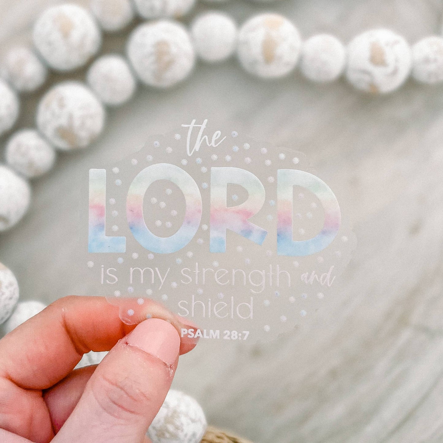 The Lord Is My Strength Clear Vinyl, Sticker