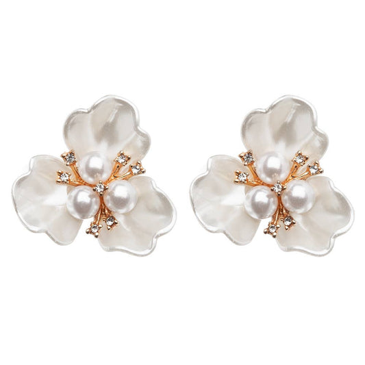 White gardenia earrings