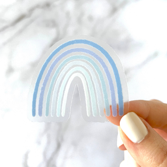 Clear Blue Rainbow Sticker