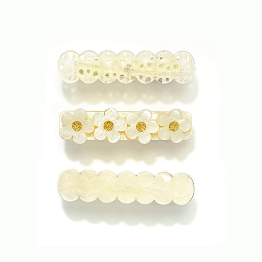 Mother of Pearl Floral Clip Combo - Addison Lane