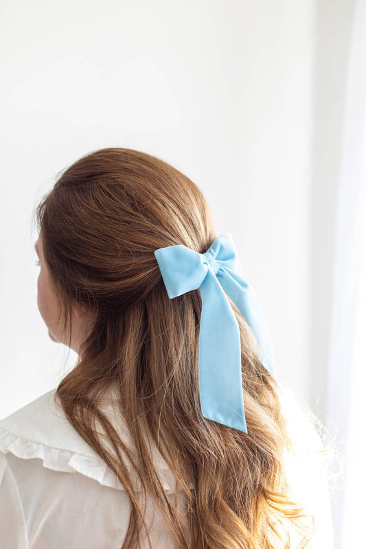 Bailee Bow Vintage Blue Barrette