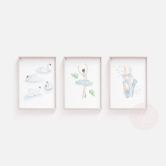 Watercolor Ballerina Swan Ballet Wall Art