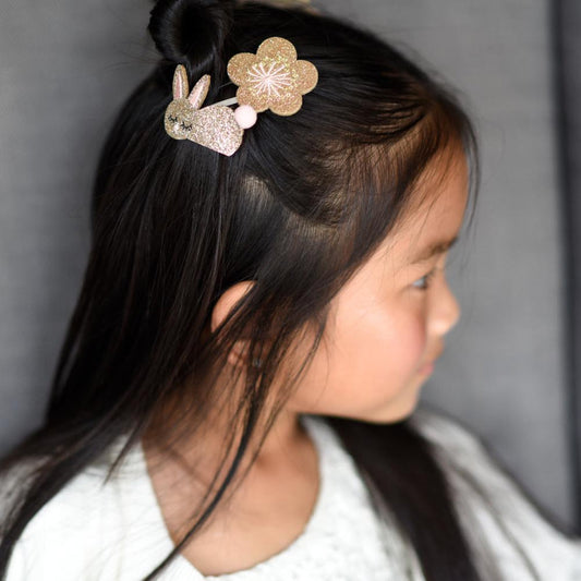 Barrette lapin - Glitter Gold