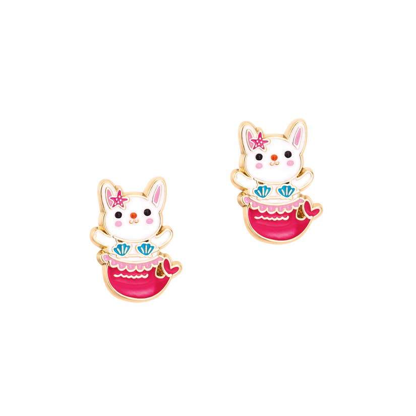 Kitten Mermaid Cutie Studs - Addison Lane    