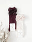 Luxe Knee-High Socks with Satin Bow - Plum