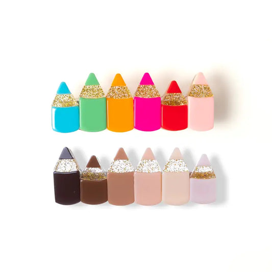 Glitter Pencil Hair Clips