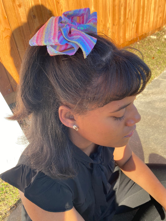 Sequined Stripe Bow