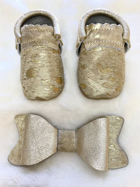 Gold Cow Hide Hair Clip