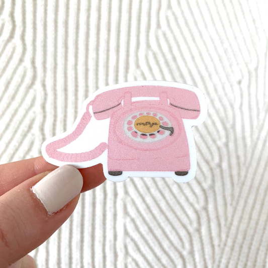Pink Vintage Telephone Sticker