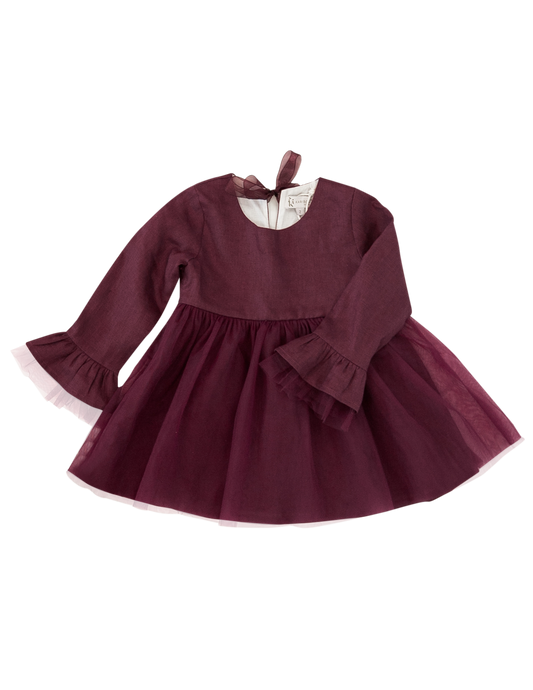Ever After Linen Tutu Dress - Plum